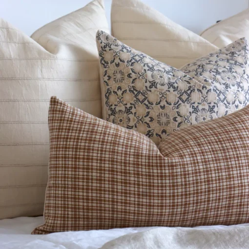 A close-up shot of 4 bed cushions from the Hunter set.