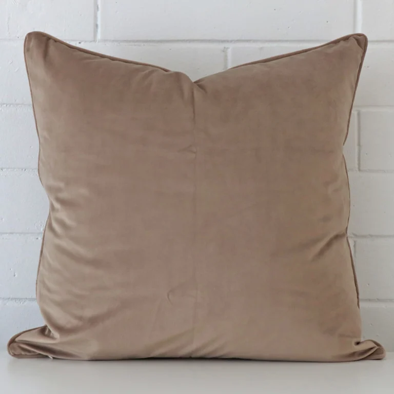 Vibrant velvet cushion cover in a stylish large size with oyster colouring.