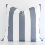 Gorgeous outdoor large cushion in a grey colour. It has a charming striped style.
