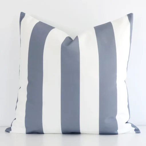 Gorgeous outdoor large cushion in a grey colour. It has a charming striped style.