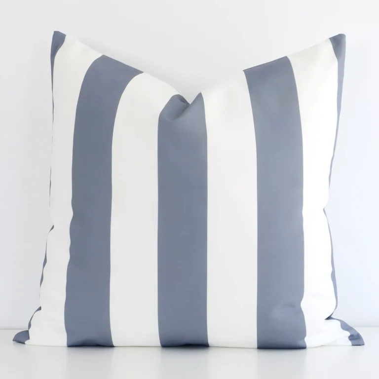 Gorgeous outdoor large cushion in a grey colour. It has a charming striped style.