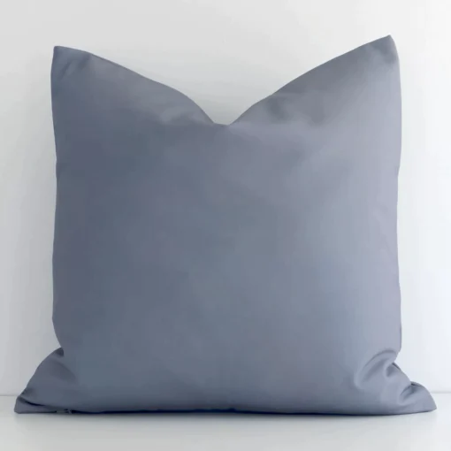 Striking square grey cushion cover featuring a solid-coloured style on quality outdoor fabric.