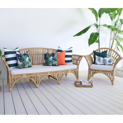 Bright outdoor living area look relaxing with the set of 7 Byron couch cushions.