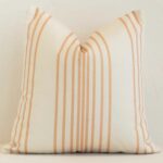 Striking square desert cushion cover featuring a stripe style on quality outdoor fabric.