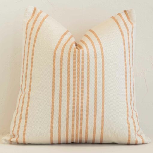 Striking square desert cushion cover featuring a stripe style on quality outdoor fabric.