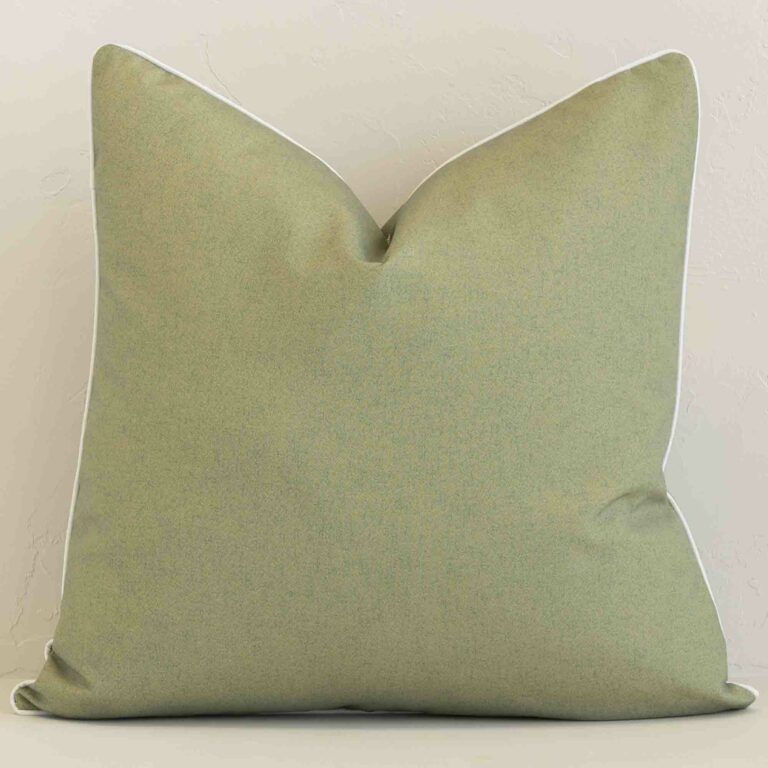 An alluring outdoor large cushion cover in sage. It features an attractive solid-coloured style.