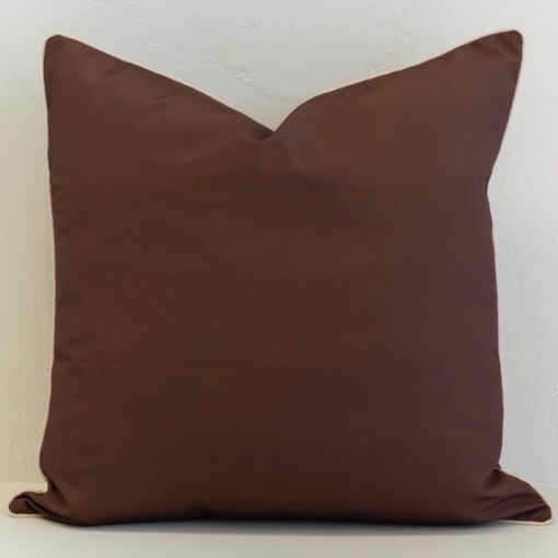 Chocolate brown outdoor cushion cover with a smooth, minimalist finish, offering a rich and grounding base for any outdoor setting.