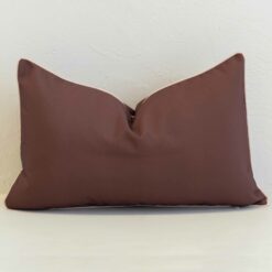 Rectangular outdoor cushion cover in deep brown, designed for a clean, understated look that pairs effortlessly with patterned styles.