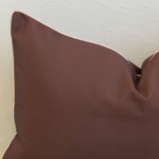 Chocolate brown outdoor cushion cover with a smooth, minimal finish, bringing warmth and depth to your outdoor setting.