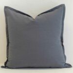 Steel blue linen cushion cover in a deeper muted shade, offering a calm and refined look.