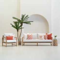 Tropica Red Outdoor Lounge Cushions Set - 7 Covers