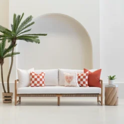 Tropica Red Outdoor Sofa Cushions Set - 5 Covers